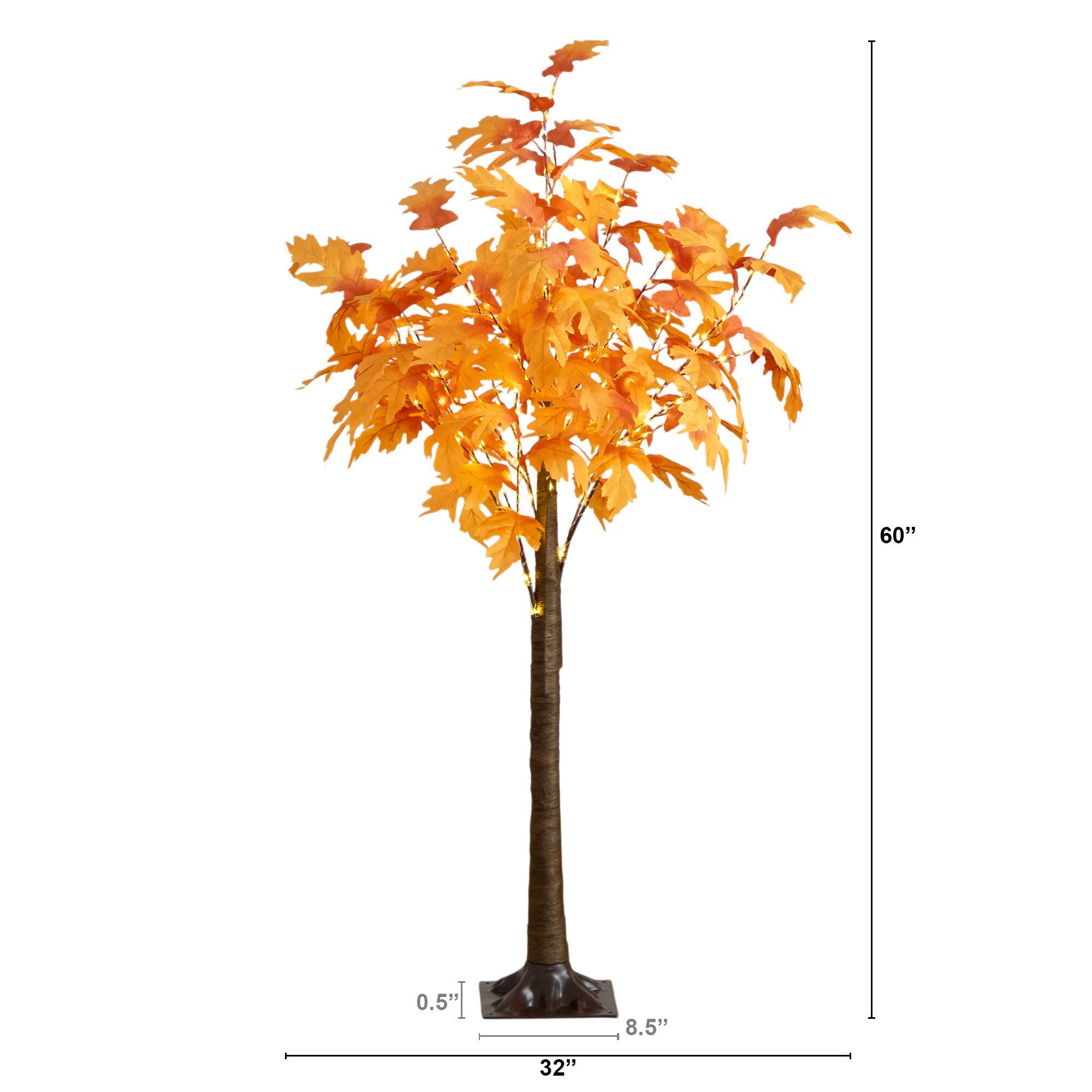 5ft. Pre-Lit Autumn Maple Artificial Fall Tree with 240 Warm White LED Lights